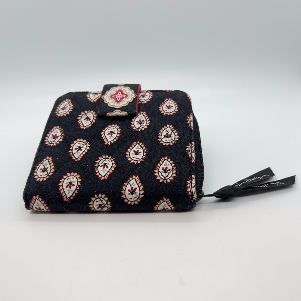 Vera Bradley Wallet Vera Bradley Black Wallet with Teardrop Paisley Flowers